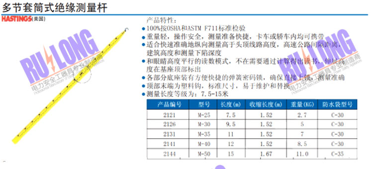 多節(jié)套筒式絕緣測(cè)量桿