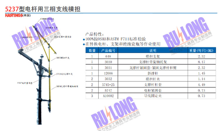 5237型電桿用三相支線橫擔(dān)